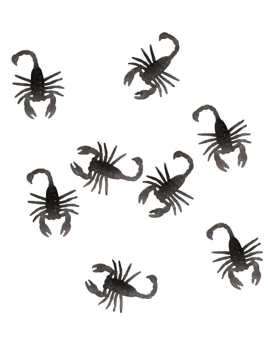 8 Scorpions noirs 6 cm