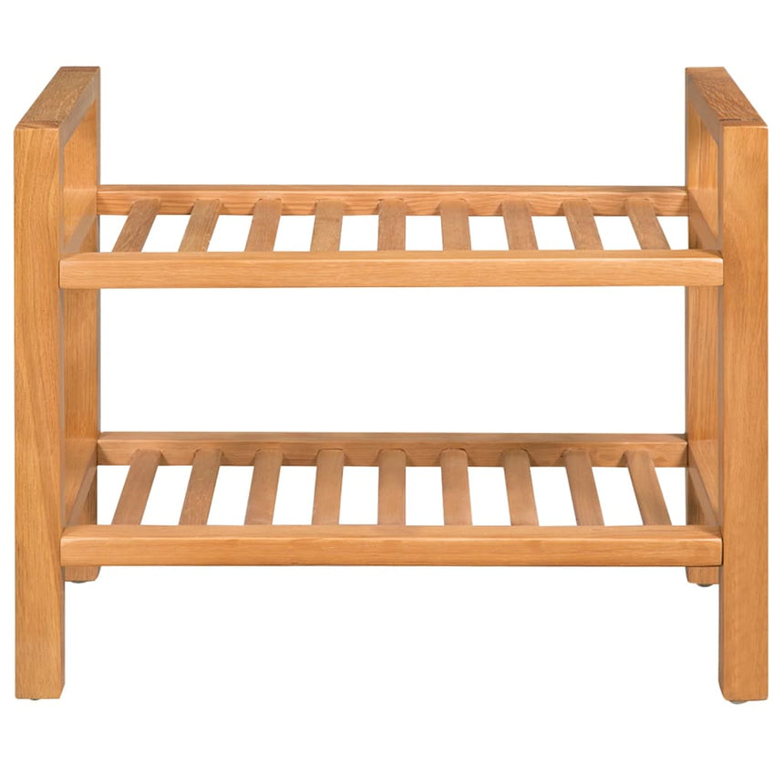 Schoenenrek Met 2 Schappen 50X27X Massief Eikenhout Crème