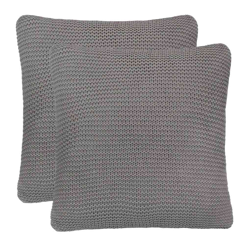 Dekenkussen Basketweave Met Kussen Grijs Katoen