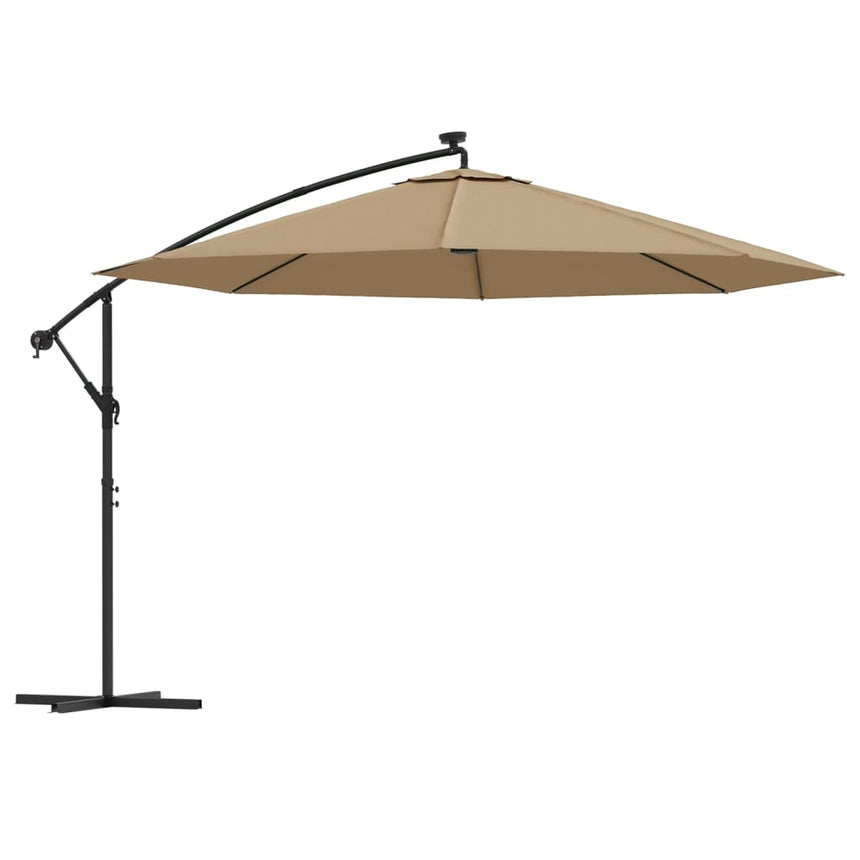 Zweefparasol Met Led-Verlichting En Metalen Paal