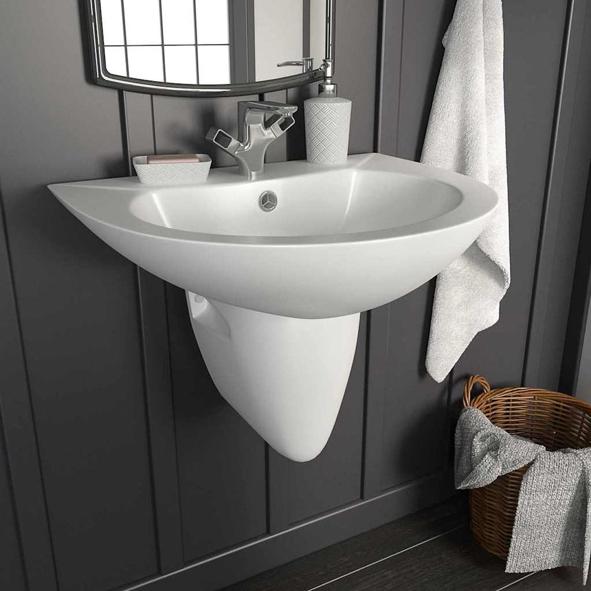 vidaXL Lavabo Blanc 52 x 45 x 49 cm Céramique Émaillée