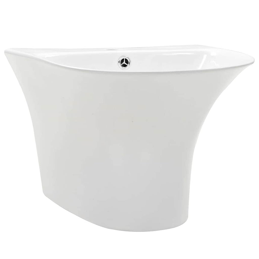 vidaXL Lavabo Blanc 47 x 45 x 37 cm Céramique Émaillée