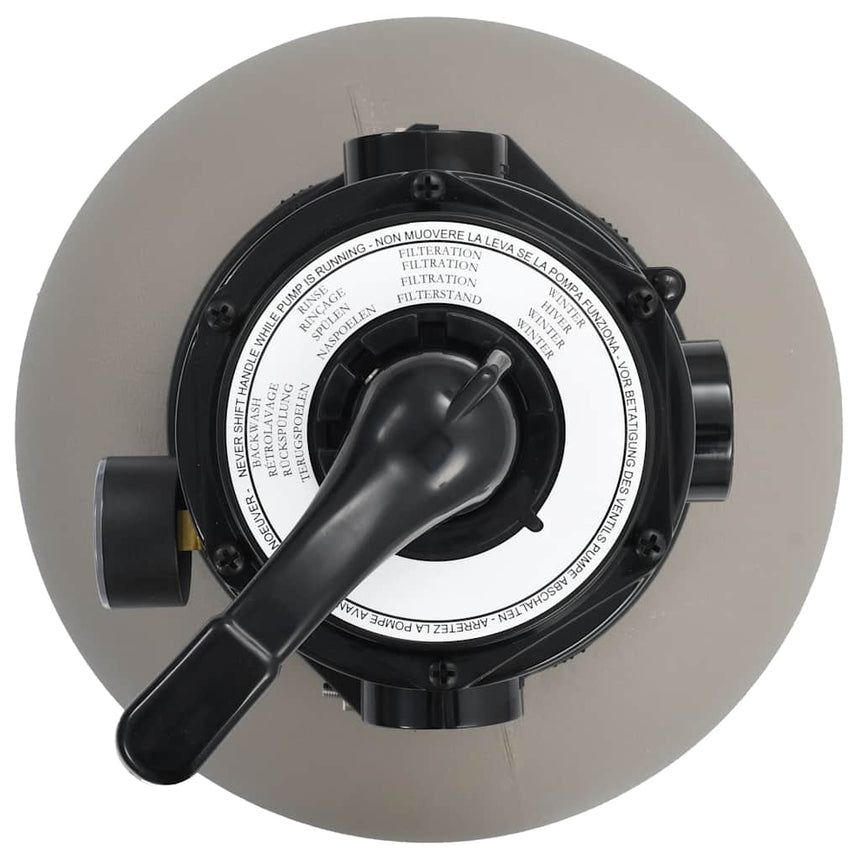 Zwembadzandfilter Met 4-Positie Ventiel 350 Mm Grijs Zwart