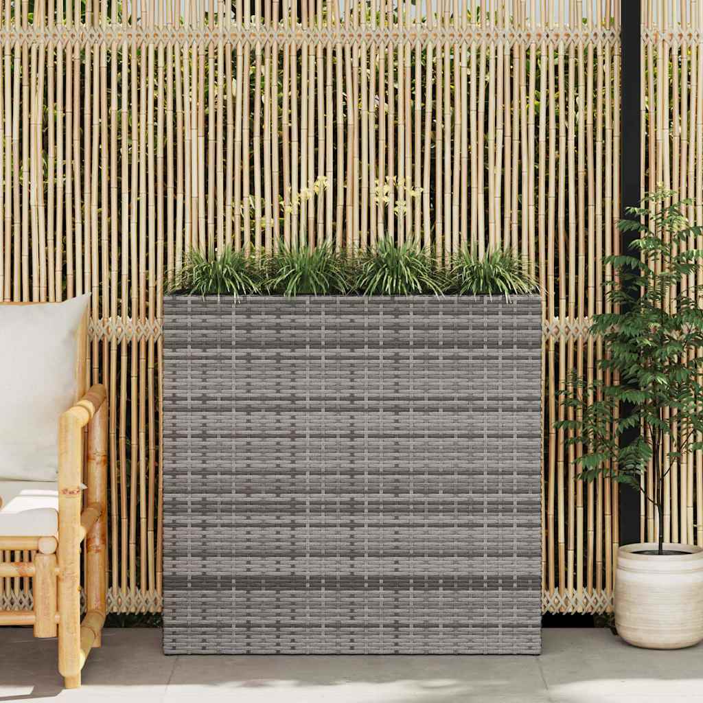 Plantenbak Verhoogd Met 4 Potten Poly Rattan