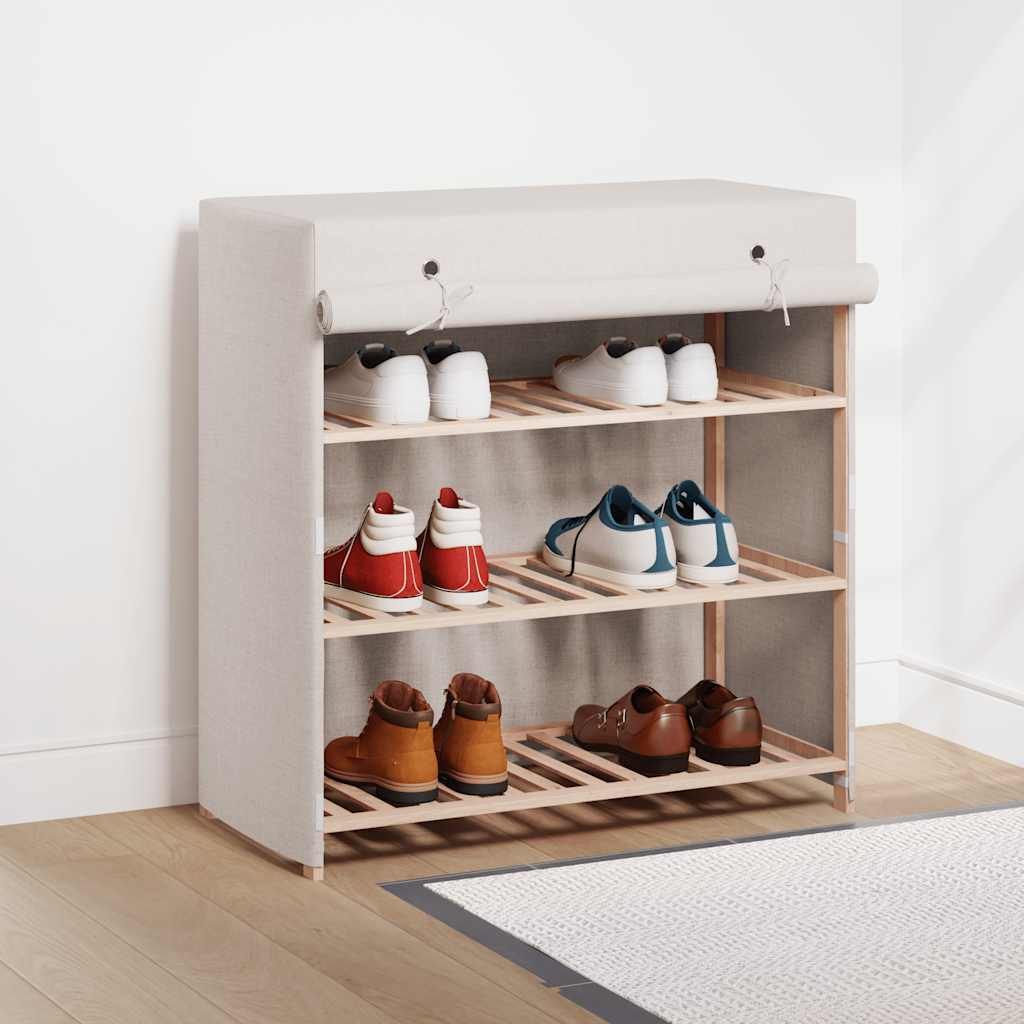 Schoenenkast Met Hoes 79X40X80 Cm Stof Wit