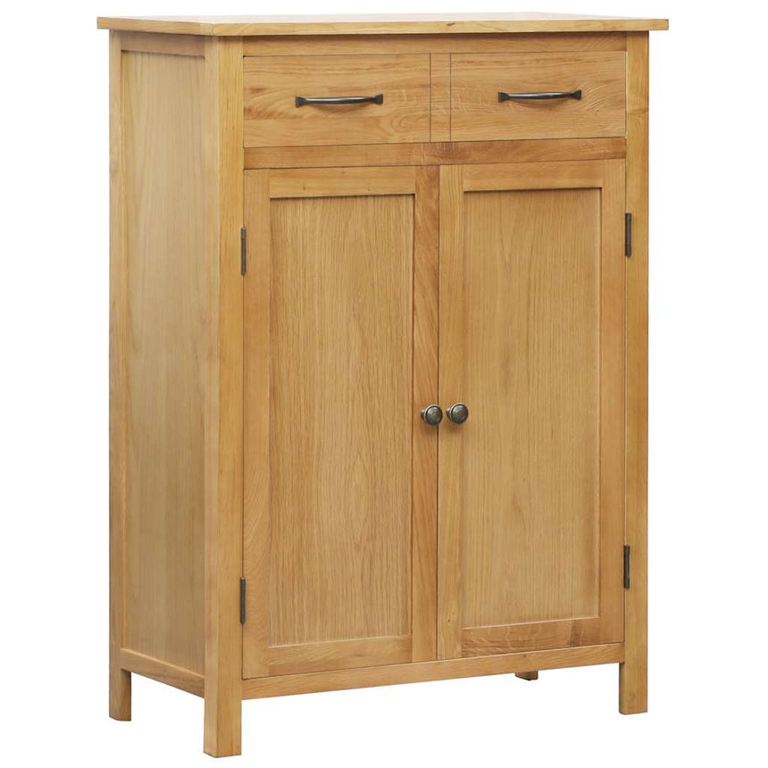 Schoenenkast 76X37X105 Cm Massief Eikenhout Bruin