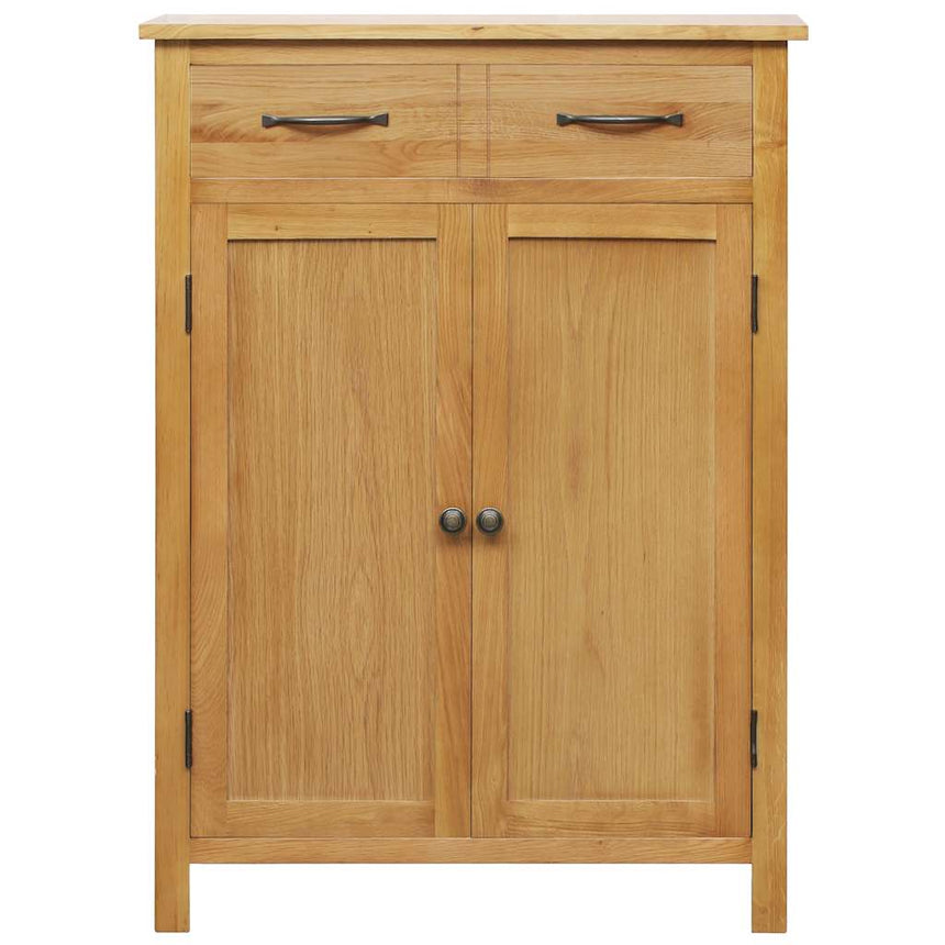 Schoenenkast 76X37X105 Cm Massief Eikenhout Bruin