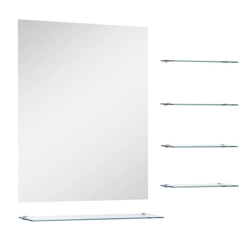 Wandspiegel Met 5 Schappen 50X60 Cm Zilverkleurig