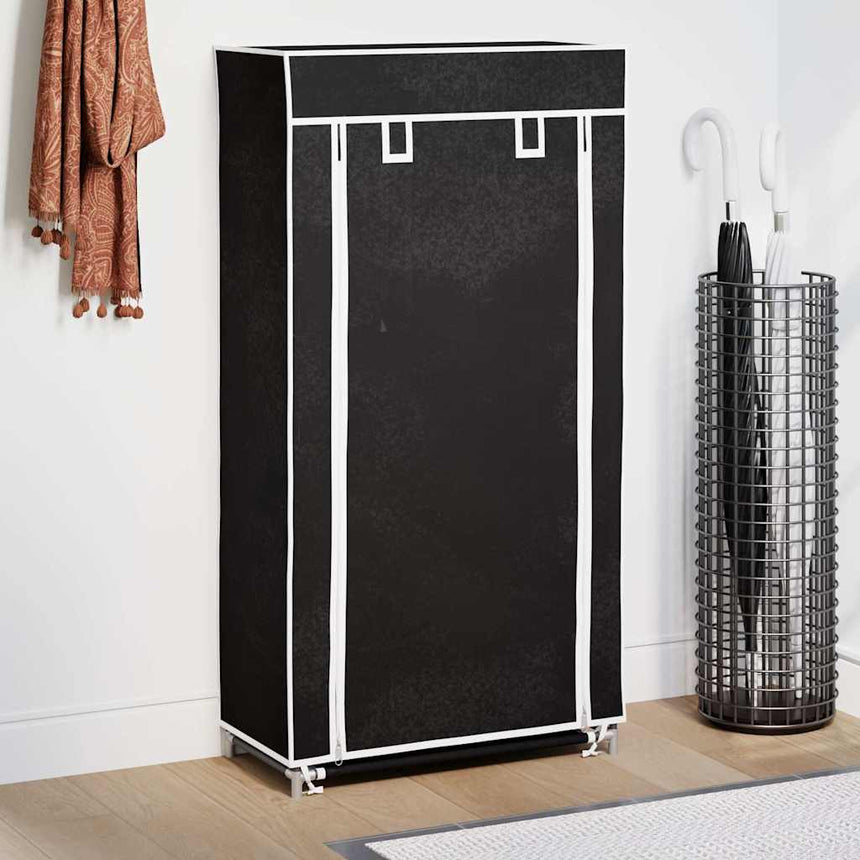Schoenenkast Met Hoes 58X28X106 Stof Zwart