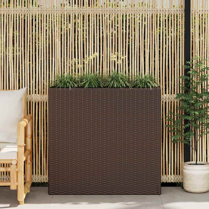 Plantenbak Verhoogd Met 4 Potten Poly Rattan
