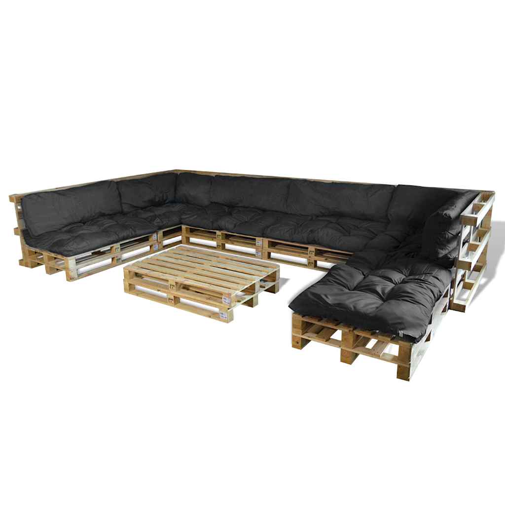 Pallet Sofa Kussen 13 Pcs Grijs 120 X 80 X 10 Cm Stof