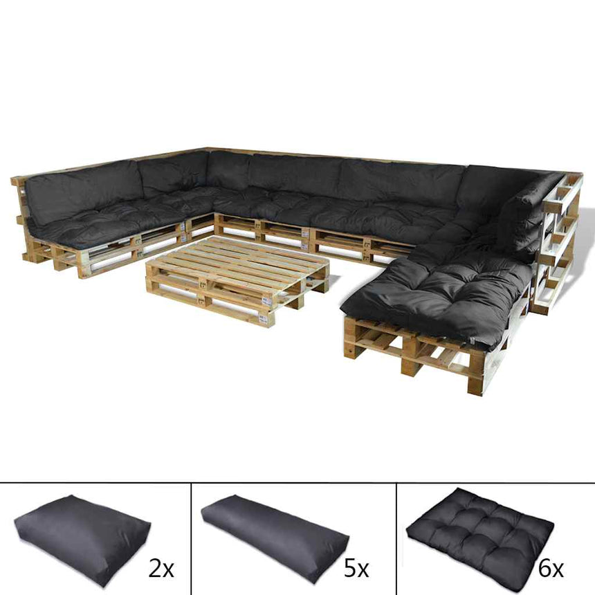 Pallet Sofa Kussen 13 Pcs Grijs 120 X 80 X 10 Cm Stof