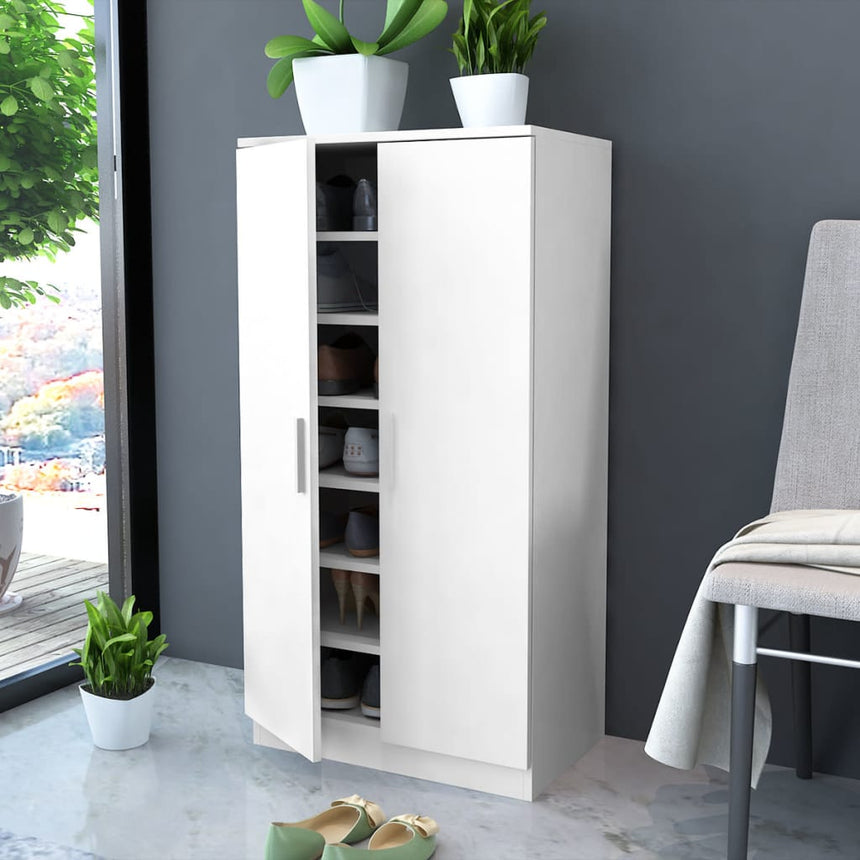 Schoenenkast Met 7 Schappen Wit