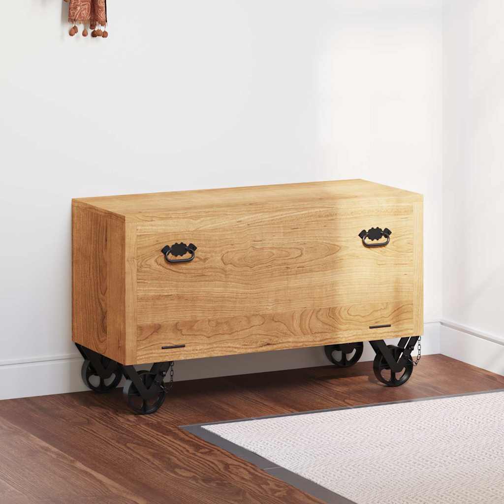 Schoenenkast 86X35X55 Cm Massief Mangohout Wit