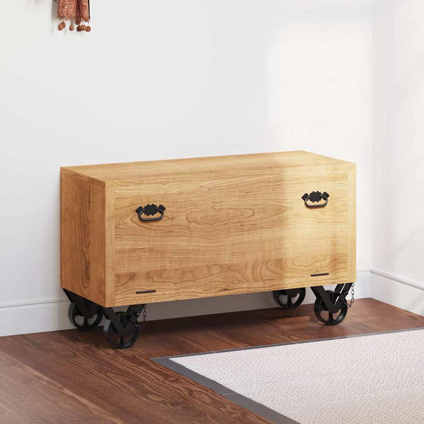 Schoenenkast 86X35X55 Cm Massief Mangohout Wit