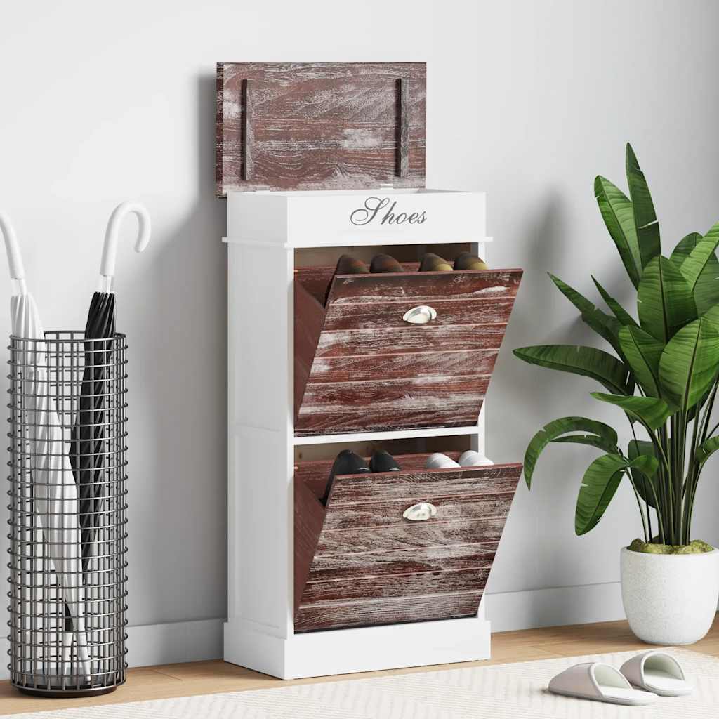 Schoenenkast 50X28X98 Cm Paulowniahout Bruin