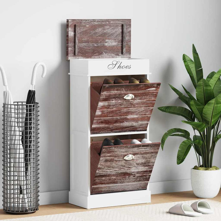 Schoenenkast 50X28X98 Cm Paulowniahout Bruin