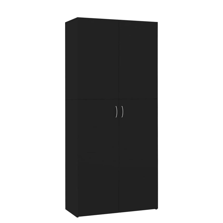 Schoenenkast 80X35,5X180 Cm Bewerkt Hout Zwart