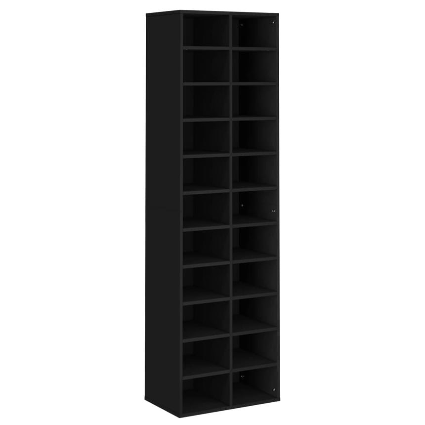 Schoenenkast 54X34X183 Cm Bewerkt Hout Zwart