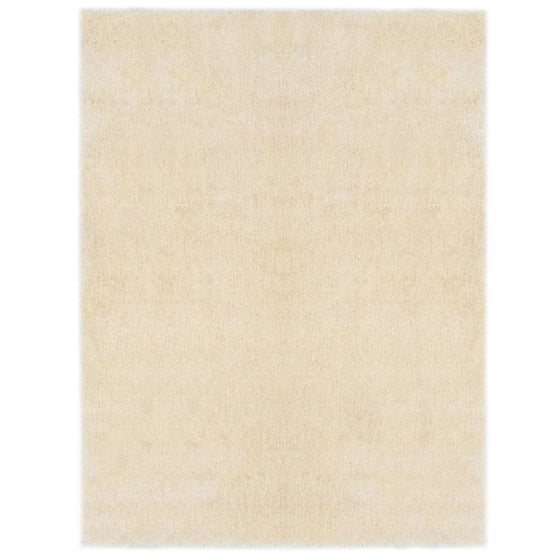 vidaXL Tapis d'aire shag Crème 120 x 160 cm Polyéthylène