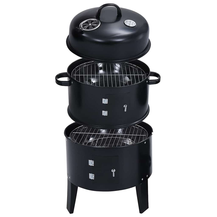 Houtskoolroker Barbecue-Grill 3-In-1 40X80 Cm Gerookt Eiken