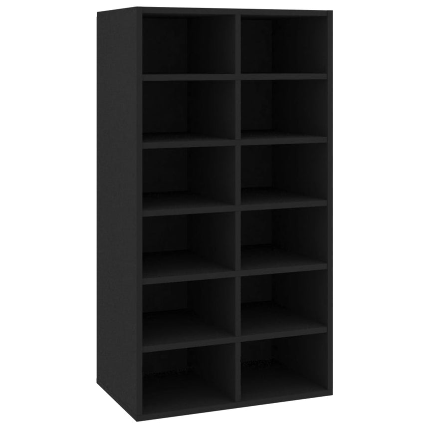 Schoenenrek 54X34X100,5 Cm Bewerkt Hout Zwart