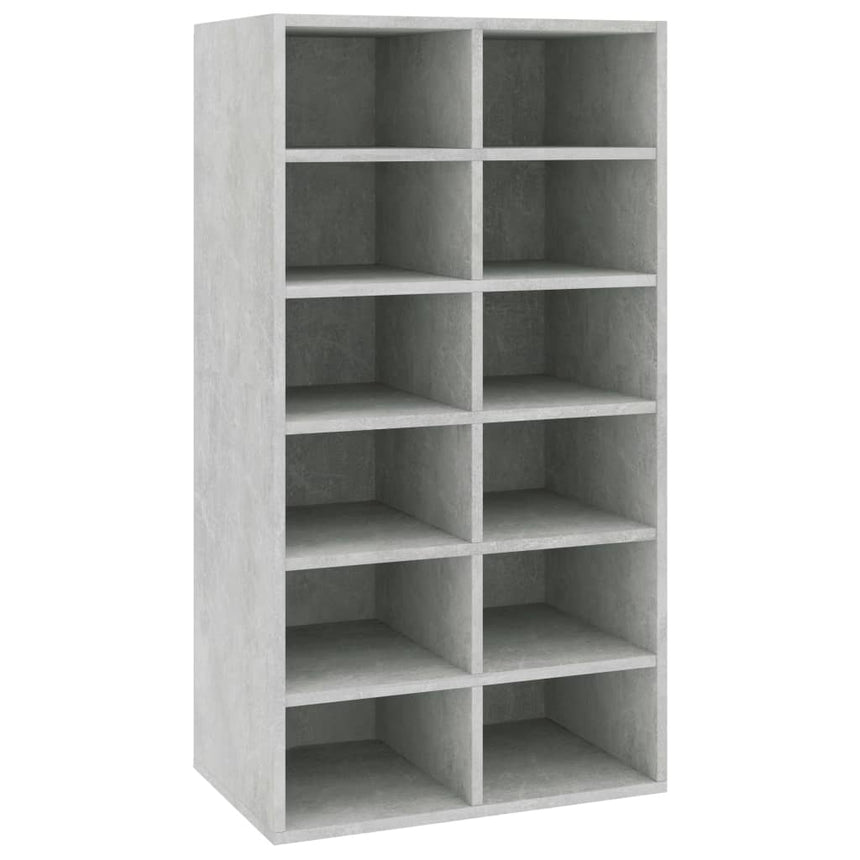 Schoenenrek 54X34X100,5 Cm Bewerkt Hout Betongrijs