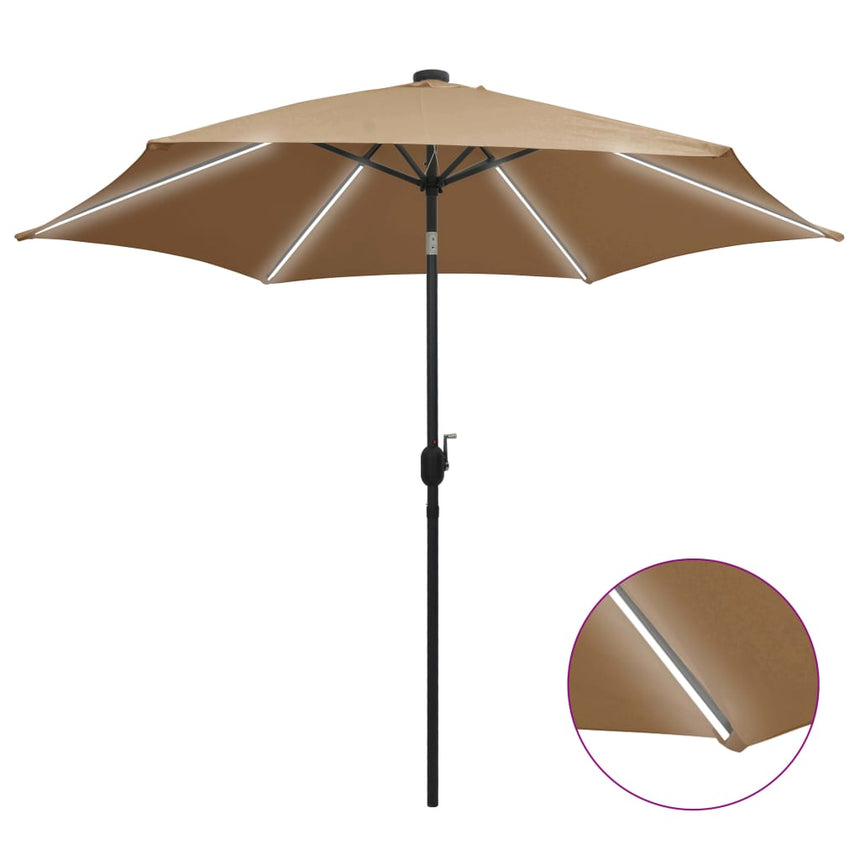 Parasol Met Led-Verlichting En Aluminium Paal 300 Cm