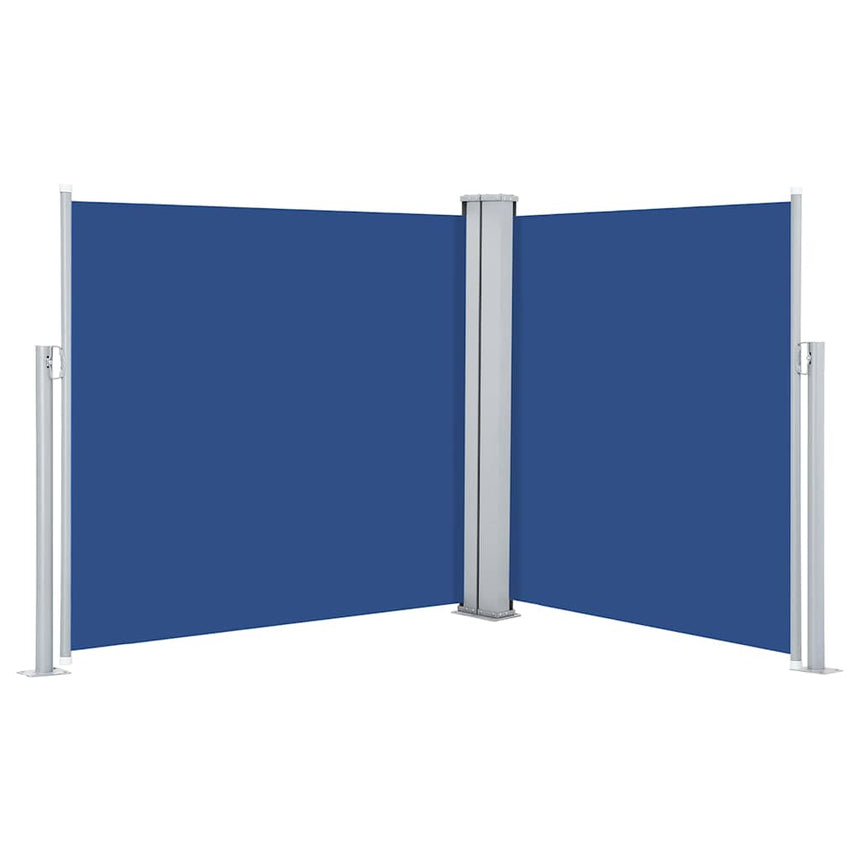 Windscherm Uittrekbaar 100X600 Cm Blauw Grijs Grenenhout