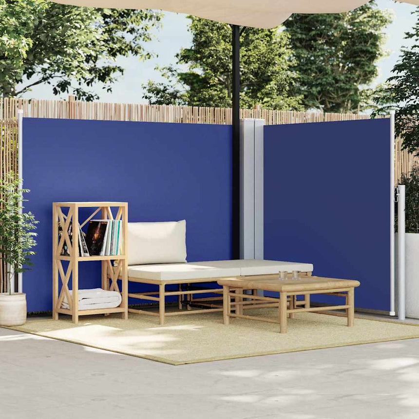Windscherm Uittrekbaar 120X1000 Cm Blauw