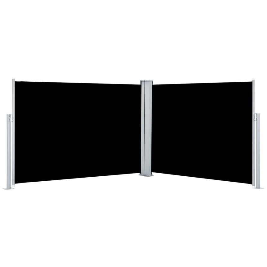 Windscherm Uittrekbaar 100X1000 Cm Zwart Zwart