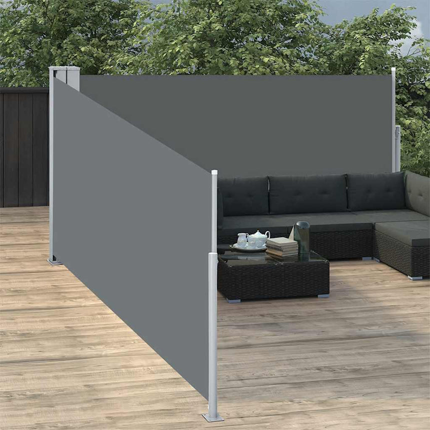 Windscherm Uittrekbaar 100X1000 Cm Antraciet Bruin