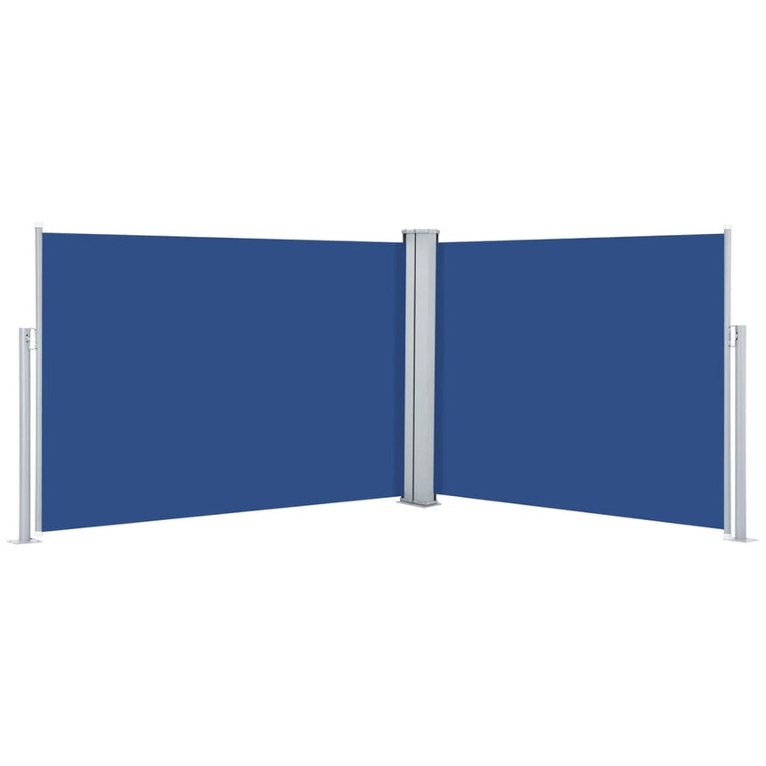 Windscherm Uittrekbaar 100X1000 Cm Blauw Zwart