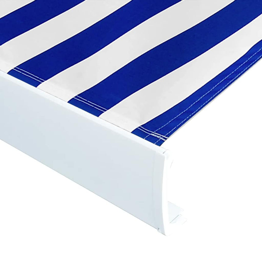 Luifeldoek 350X250 Cm Canvas Blauw En Wit Crème