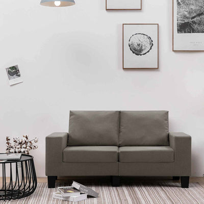 vidaXL Canapé Taupe 2 places tissu