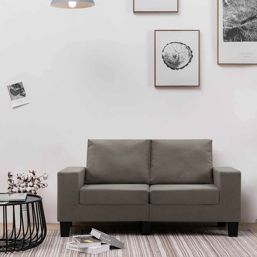vidaXL Canapé Taupe 2 places tissu