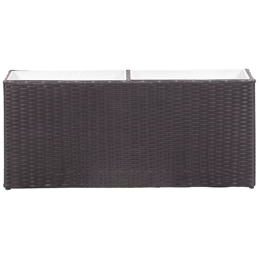 Plantenbak Verhoogd Met 2 Potten Poly Rattan