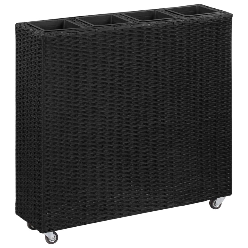 Plantenbak Verhoogd Met 4 Potten 80X22X79 Cm Poly Rattan