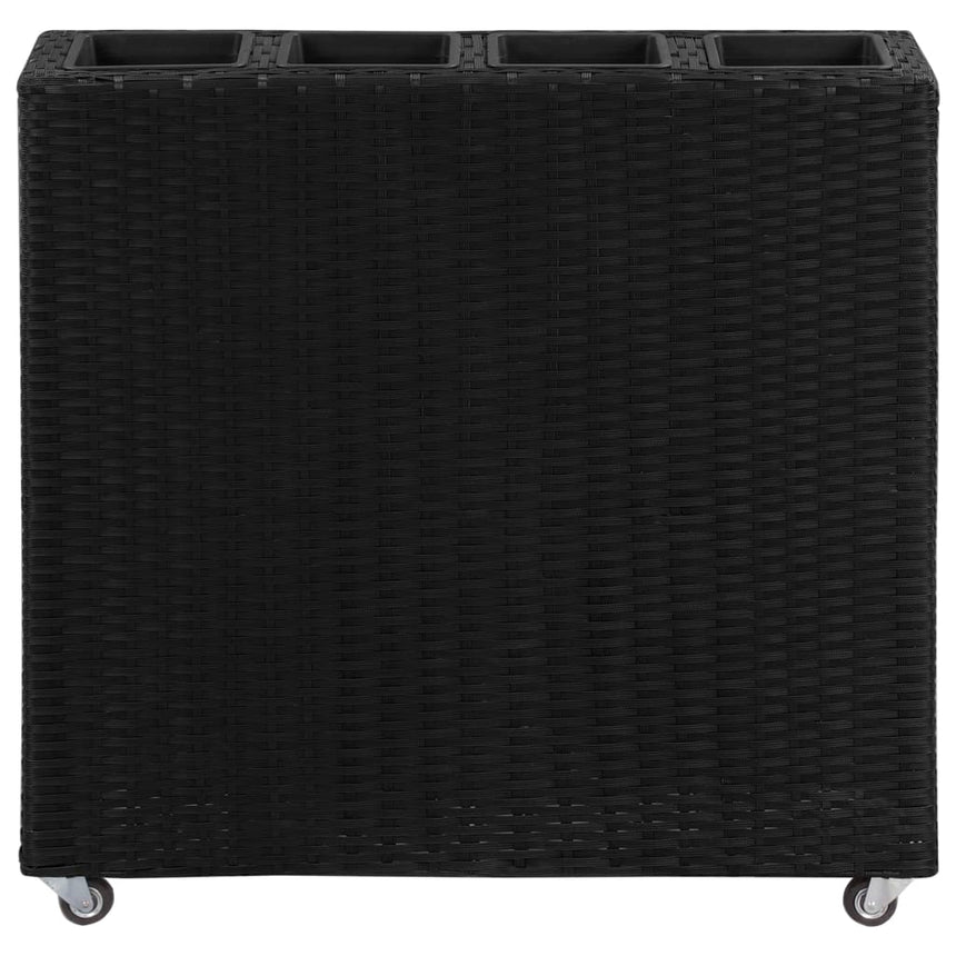 Plantenbak Verhoogd Met 4 Potten 80X22X79 Cm Poly Rattan