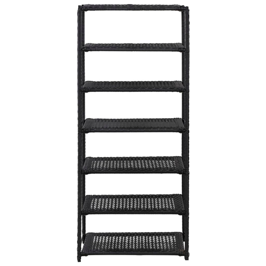Schoenenrek 50X30X Poly Rattan Zwart Bordeauxrood