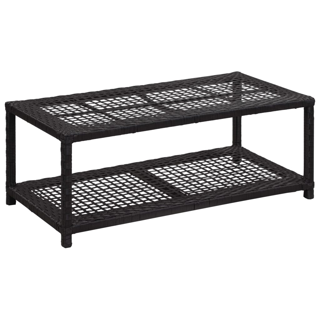 Schoenenbank 80X40X30 Cm Poly Rattan Zwart