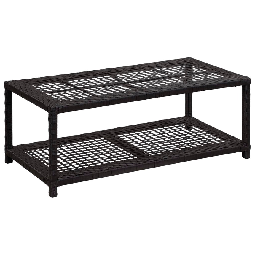 Schoenenbank 80X40X30 Cm Poly Rattan Zwart