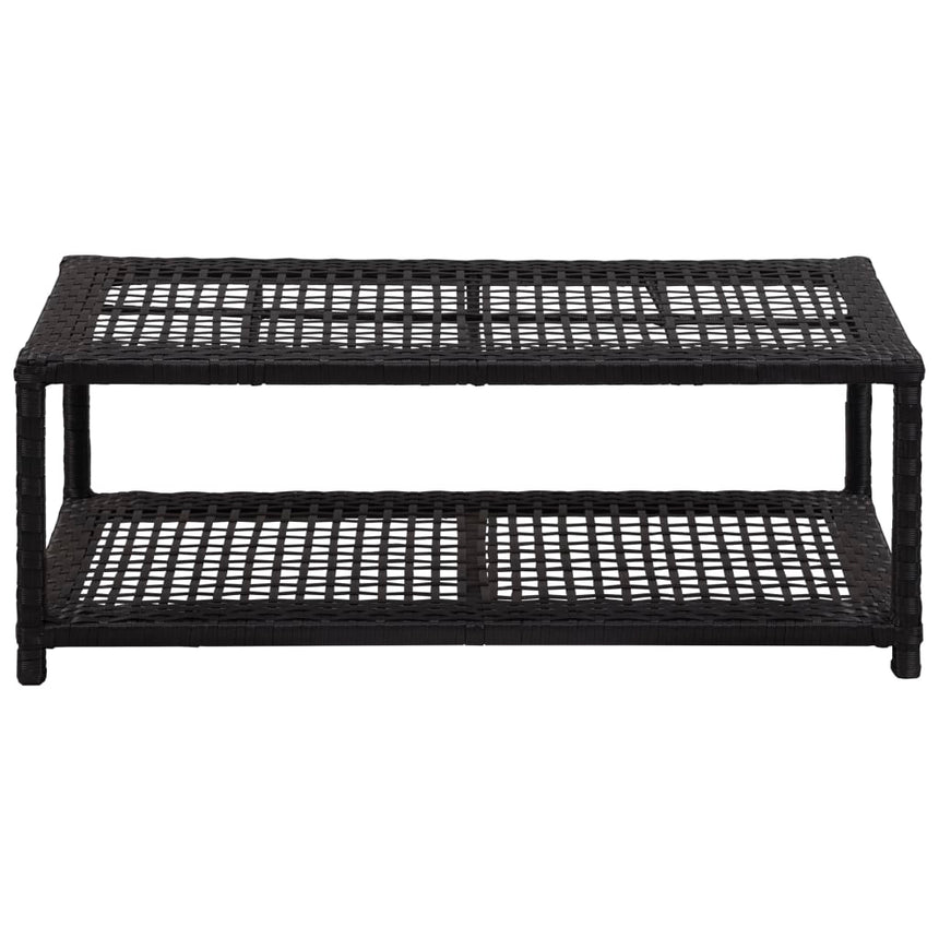 Schoenenbank 80X40X30 Cm Poly Rattan Zwart