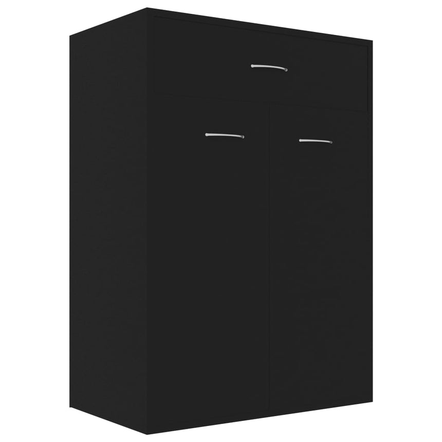 Schoenenkast 60X35X84 Cm Bewerkt Hout Zwart