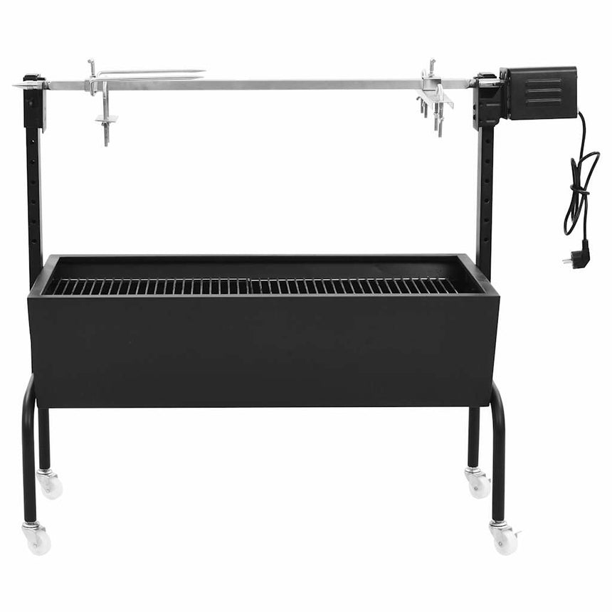 Bbq Draaispit Elektrisch Roestvrij Staal Bruin