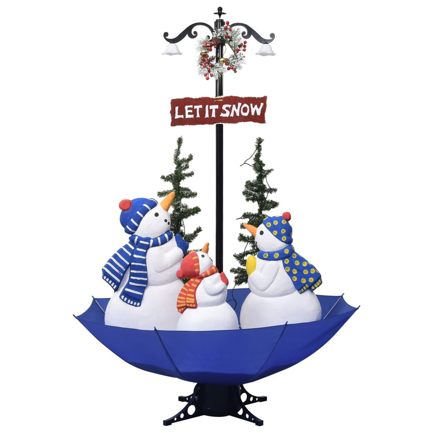 Kerstboom Sneeuwend Met Paraplubasis 170 Cm Pvc Blauw Wit
