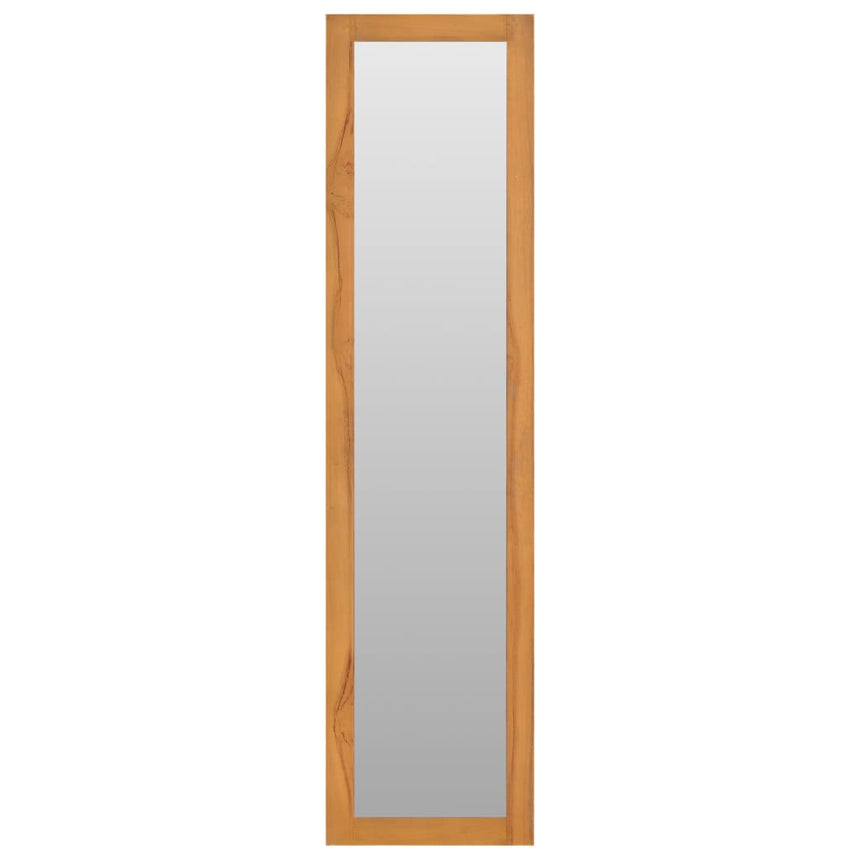 Wandspiegel Met Schappen 30X30X120 Cm Massief Teakhout