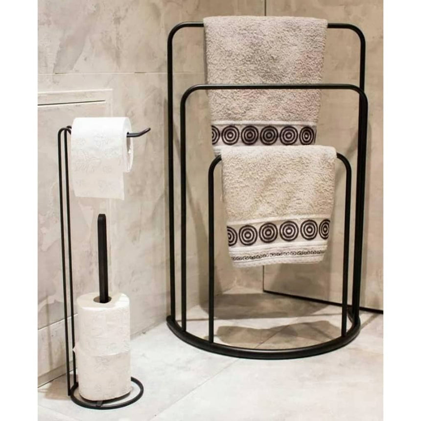Bathroom Solutions Handdoekenrek Staand 49,5X75 Cm Metaal Zwart Donkerbruin