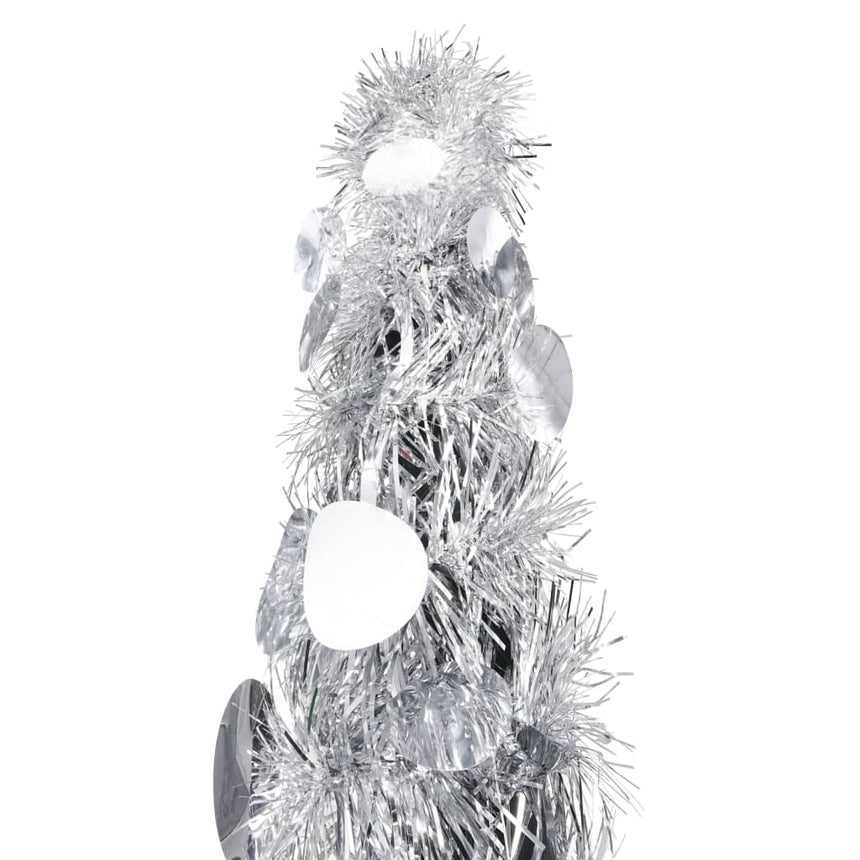 Kunstkerstboom Pop-Up 150 Cm Pet Kleurig Zilver