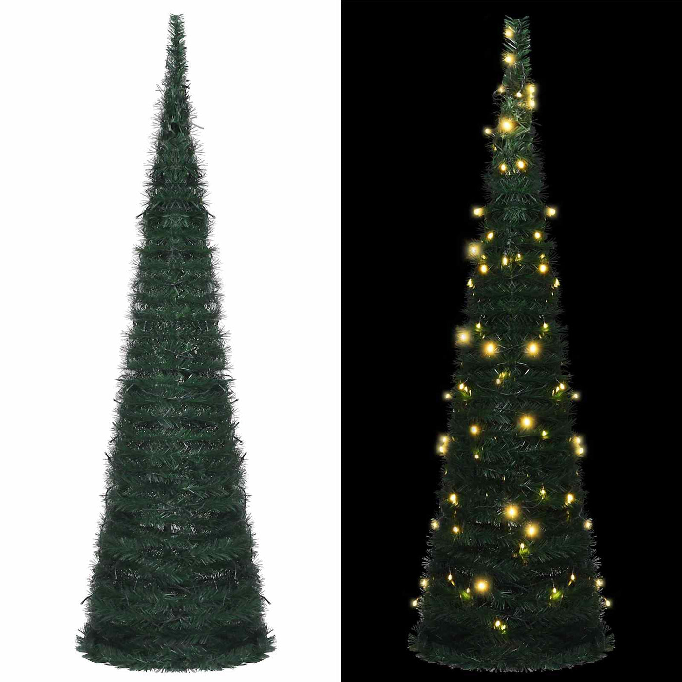 vidaXL Sapin de Noël with LED String Lights Vert 150 x 150 cm PVC